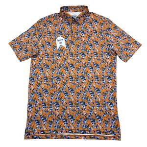 1764 Men's Golf Polo Shirt Men's Size S Loud AOP Choice Bloom Floral Honey